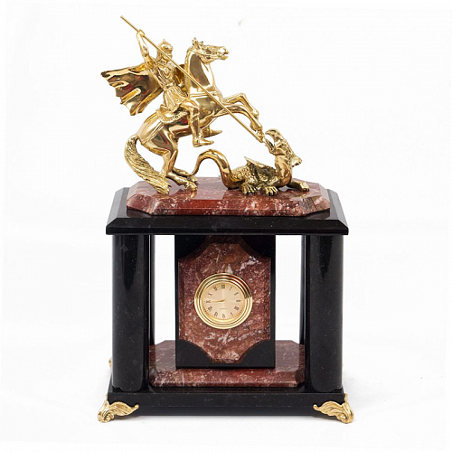 Часы из натурального камня "Георгий Победоносец" 