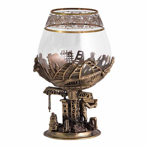 Набор бокалов для бренди на подставке "Строители"