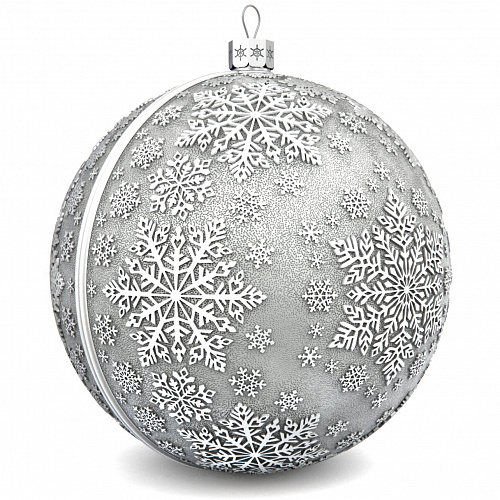 Серебряный елочный шар "Морозный узор"