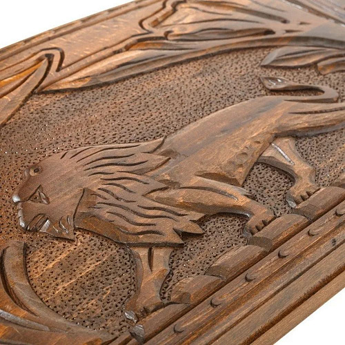 Нарды-шашки резные "Лев"