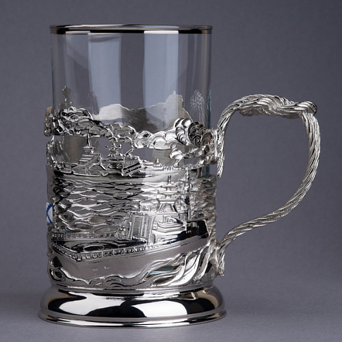 Подстаканник в футляре "ВМФ РФ" серебрение