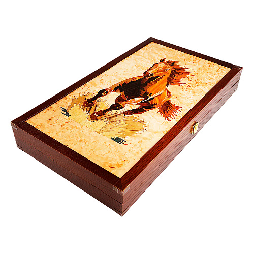 Нарды из  карельской березы "Рысак"