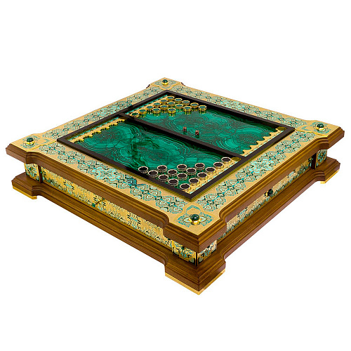 Эксклюзивные нарды из малахита "Шейх"