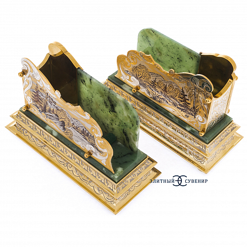 Настольный набор "Аристократ" из нефрита, Златоуст
