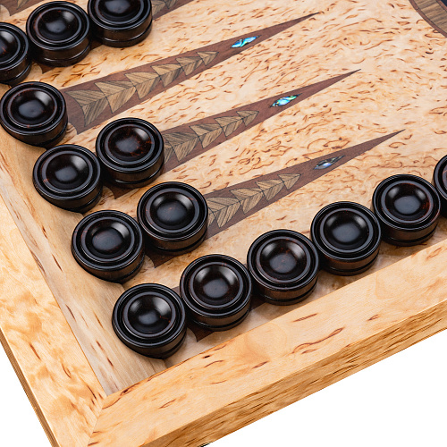 Нарды из карельской березы "Лось"