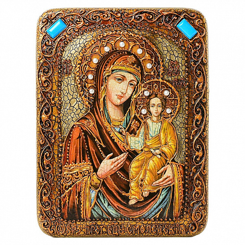 Икона подарочная "Бога Матерь Одигитрия Смоленская" на дубе