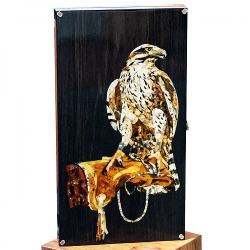 Янтарные нарды "Соколиная охота"