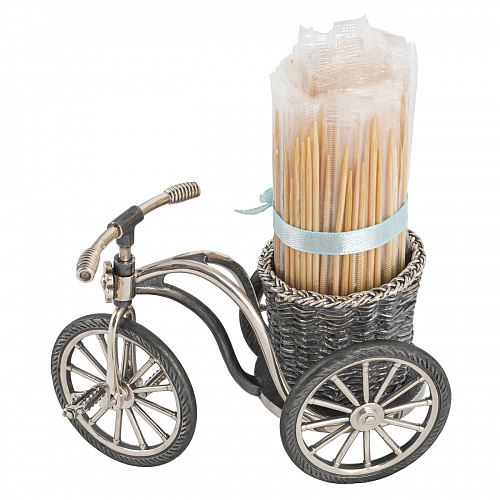 Серебряная подставка для зубочисток "Велосипед"