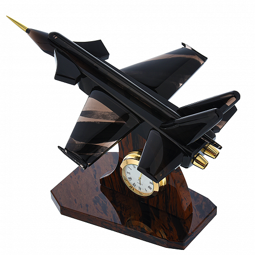 Часы из обсидиана "Самолет истребитель"
