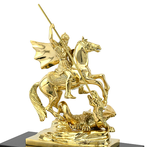 Каминные часы из яшмы "Георгий Победоносец"