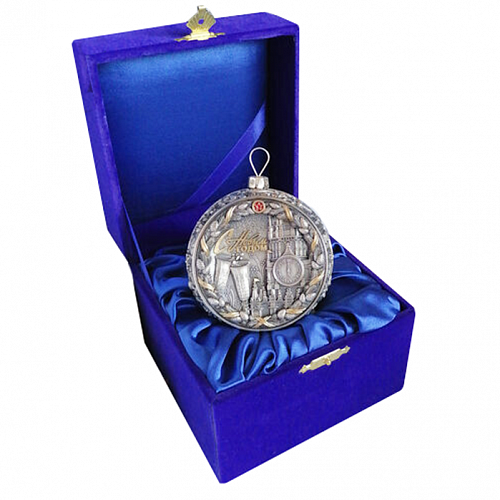 Серебряный елочный шар "Ностальгия"