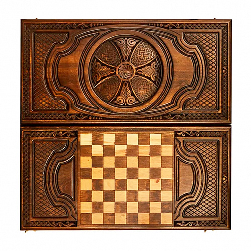 Нарды-шашки резные "Щит Давида"