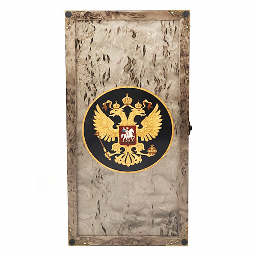 Нарды подарочные из карельской березы "Герб России"