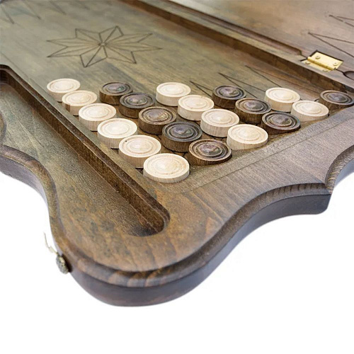 Нарды-шашки резные "Волк"