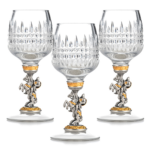 Набор серебряных рюмок из хрусталя "Всадник" 