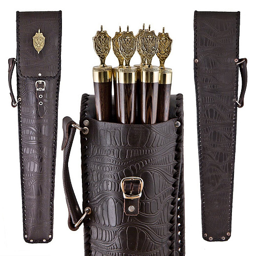 Набор подарочный в колчане из натуральной кожи "ФСБ"