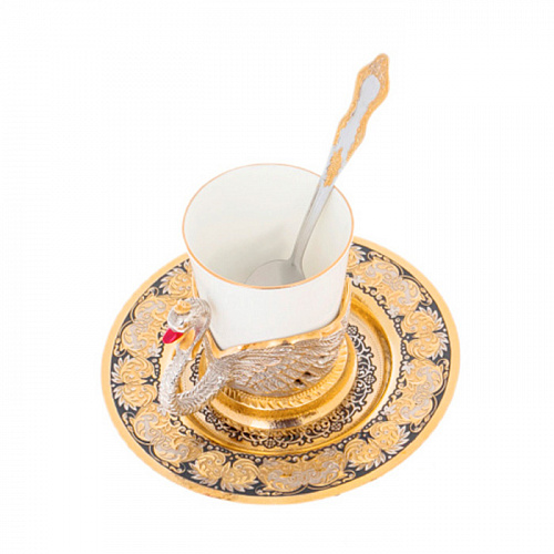 Кофейный набор "Лебеди" Златоуст