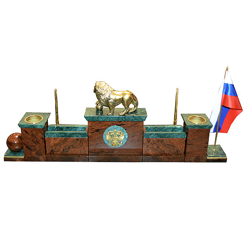 Письменный набор руководителя  из мрамора "Лев"