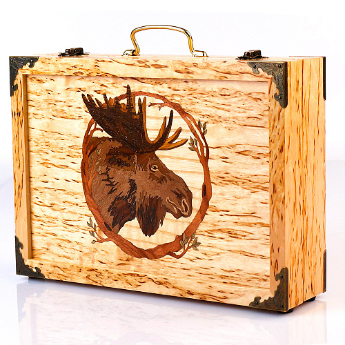 Набор для чистки оружия из карельской березы "Лось"