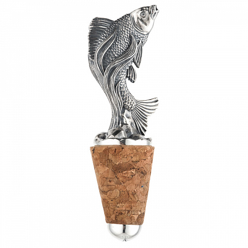 Серебряная пробка для бутылки "Рыбка"