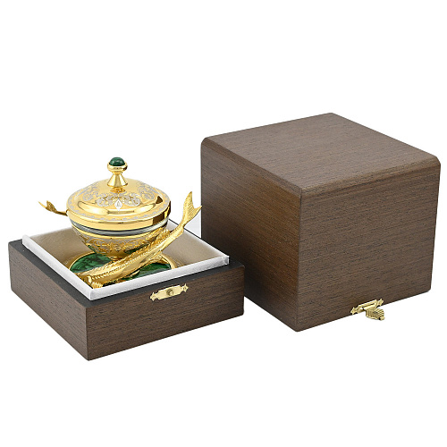 Икорница на малахите "Два осетра" Златоуст