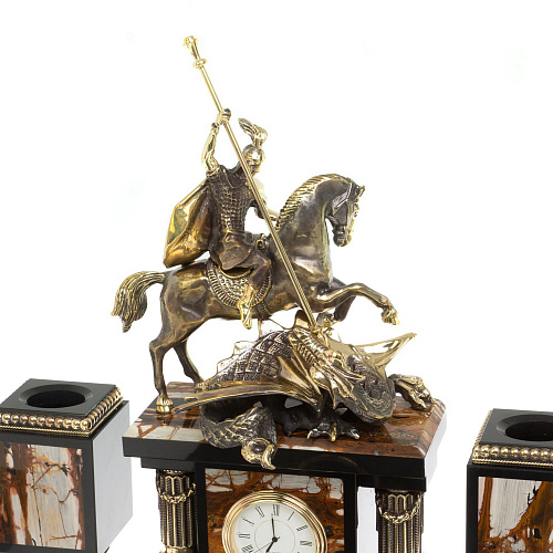 Настольный набор из яшмы "Георгий Победоносец"