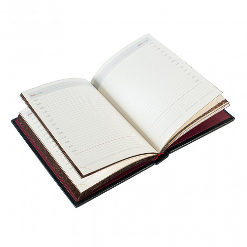 Ежедневник в кожаном переплете "Герб РФ"