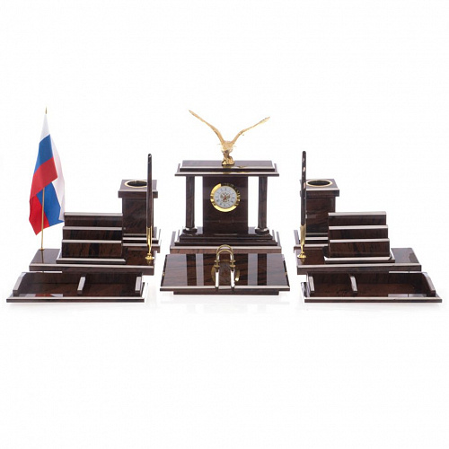 Письменный набор из обсидиана "Орел"