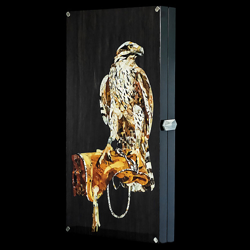 Янтарные нарды "Соколиная охота"