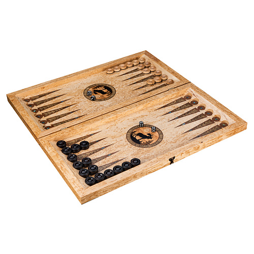 Нарды из карельской березы "Лось"