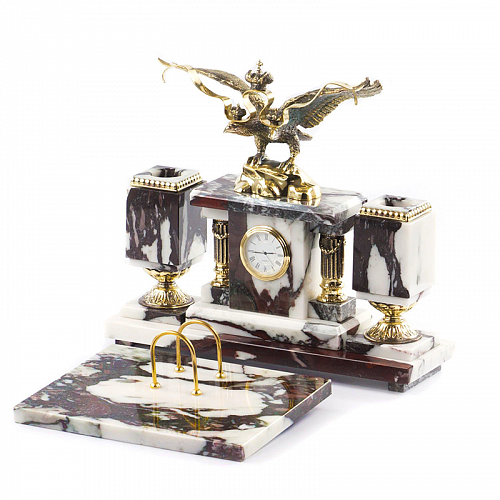 Письменный набор из мрамора "Двуглавый орел"