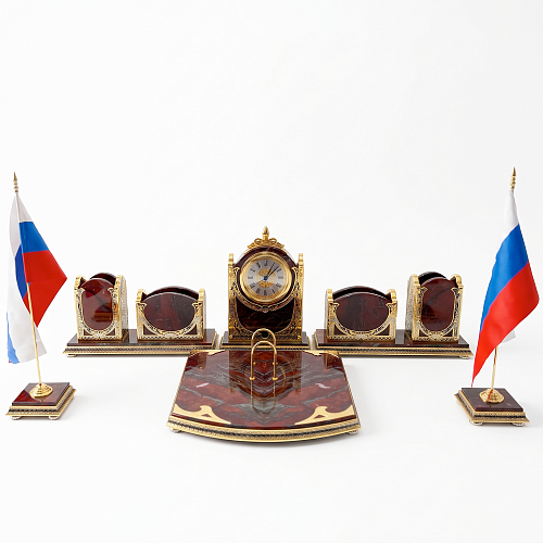 Настольный набор из яшмы "Цезарь" Златоуст