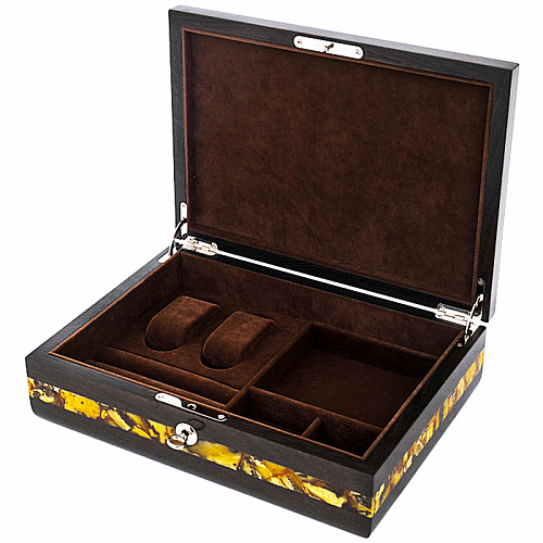 Шкатулка из мореного дуба и янтаря "Александр"