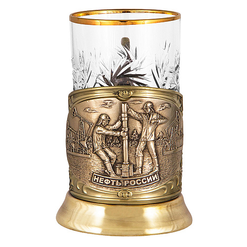 Подстаканник с ложкой "Нефть"