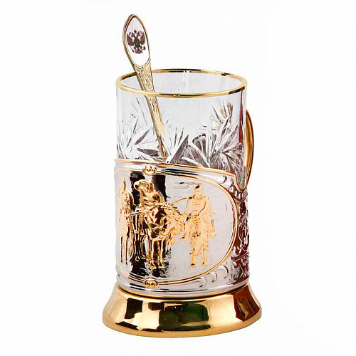 Подстаканник с ложкой "Богатыри"