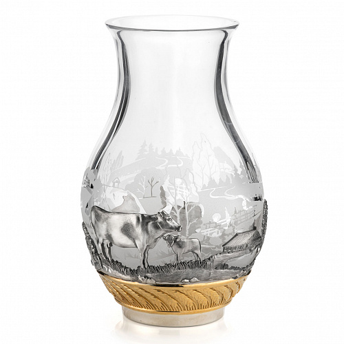 Крынка для молока со стаканами "Деревенька"