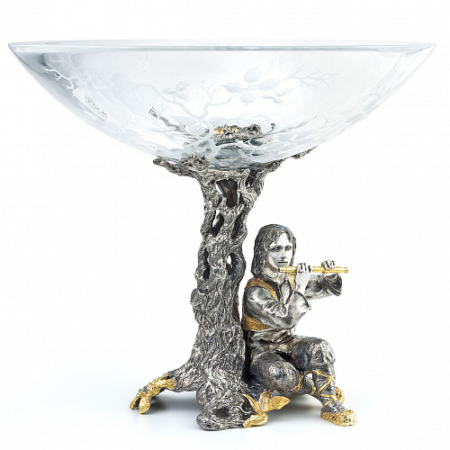 Десертное блюдо «Услада» (серебро, хрусталь)