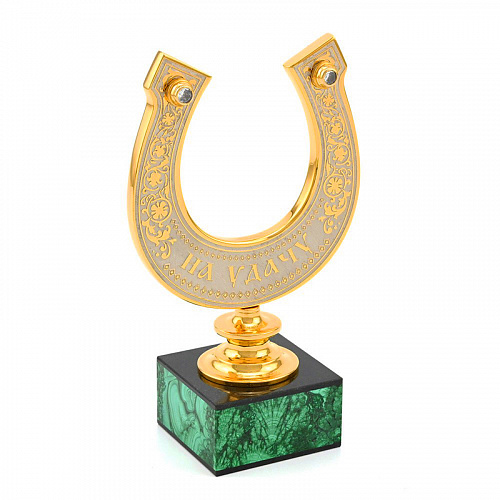 Подкова "На удачу" малахит