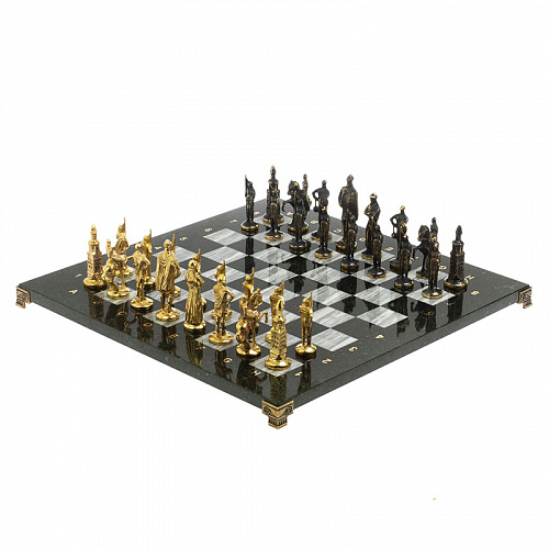 Шахматы ручной работы из мрамора "Русские"