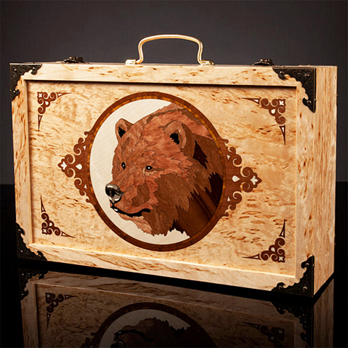 Набор для чистки оружия из карельской березы "Медведь"