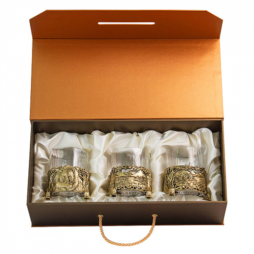 Набор из 3-х бокалов для виски "Медведь"