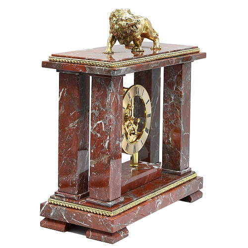 Часы интерьерные из яшмы "Лев"