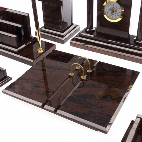 Письменный набор из обсидиана "Орел"