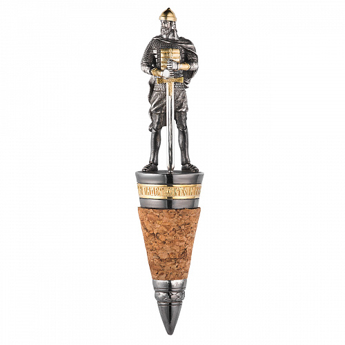 Серебряная пробка для бутылки "Защитник Руси"