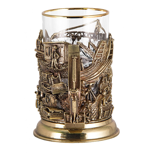 Подстаканник с ложкой "Строители"