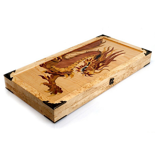 Нарды подарочные из карельской березы "Дракон"