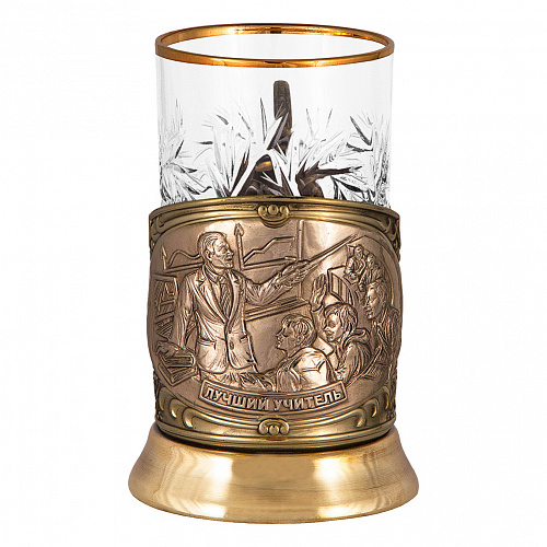 Подстаканник с ложкой "Лучший учитель" мужчина