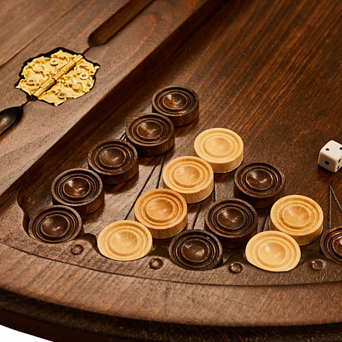 Подарочные шахматы + нарды "Круглые"