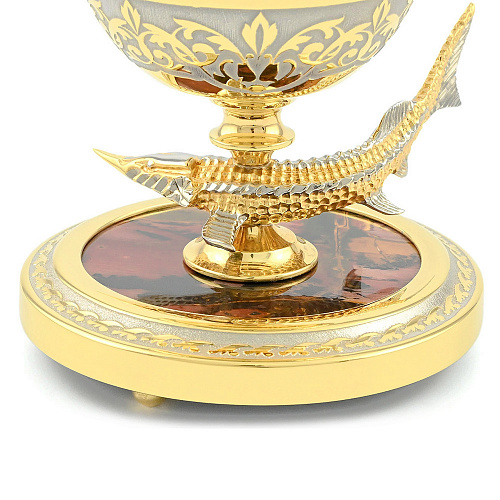 Икорница на яшме "Стерлядь" Златоуст