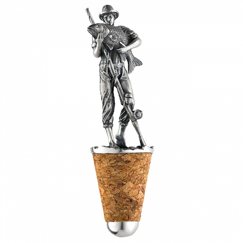 Серебряная пробка для бутылки "Рыбак"